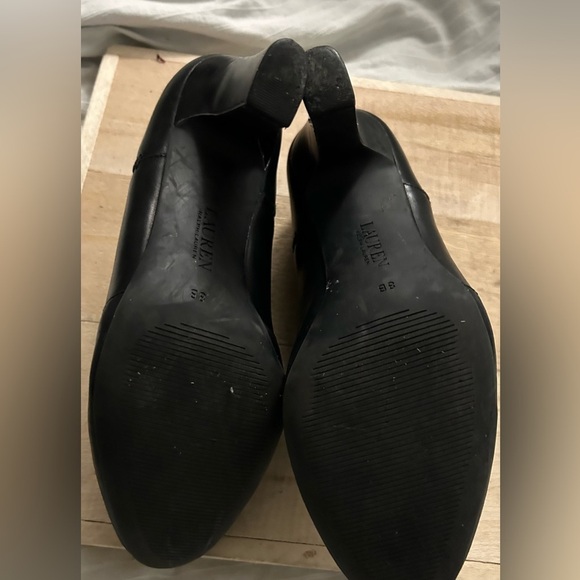 RALPH LAUREN Brittni Dark Brown Leather Ankle Boots Heels Size 8B - Picture 7 of 7